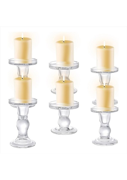 Cam Mum Tutucular Temiz Sütun Konik Şamdan Kristal Mum Tutucu Stand Yemek Için Tablo 3 Pcs (Yurt Dışından) indirimleri