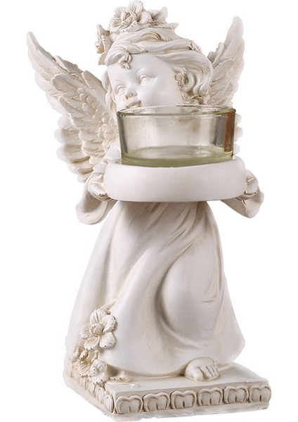Retro Angel Candlestick Süsleri Reçine Ev Masası Mobilyaları Romantik Mum Işığı Akşam Yemeği Atmosferi Dekorasyonu (Yurt Dışından)