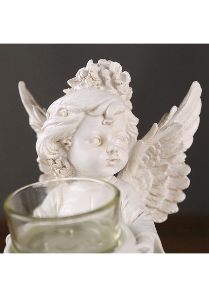 Retro Angel Candlestick Süsleri Reçine Ev Masası Mobilyaları Romantik Mum Işığı Akşam Yemeği Atmosferi Dekorasyonu (Yurt Dışından) indirimleri