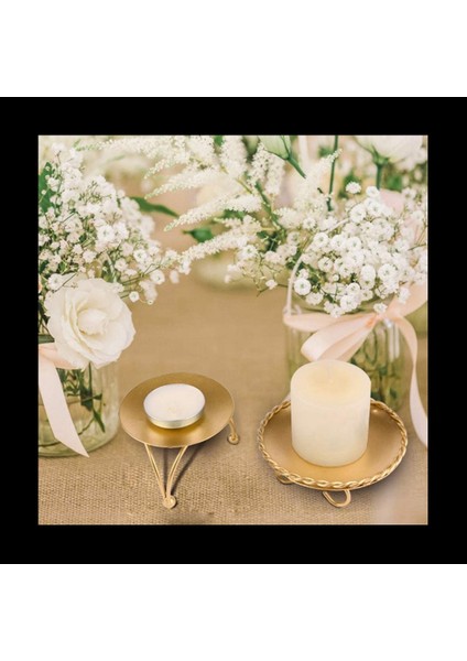 Mum Tutucu Altın Mum Tutucular Seti 4 Dekoratif Demir Sütun Plakası Fit LED &amp Balmumu Mumlar Kaide Mum Stand (Yurt Dışından) modelleri