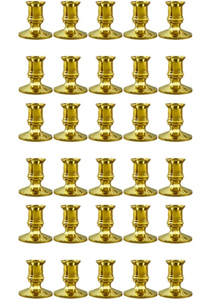 30X Altın Sütun Mum Base Taper Mum Tutucu Şamdan Noel Partisi Dekor (Yurt Dışından)