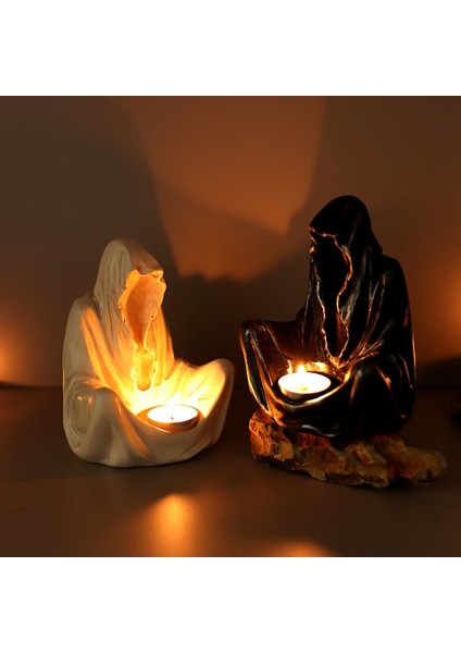 Hayalet Mum Tutucu Cadılar Bayramı Korku Gotik Mum Tutucu Gotik Ürkütücü Çay Işık Korku Mum Tutucu Siyah (Yurt Dışından) fiyatları