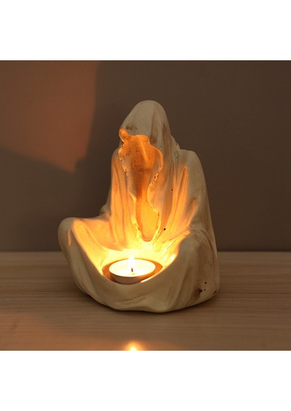 Hayalet Mum Tutucu Cadılar Bayramı Korku Gotik Mum Tutucu Gotik Ürkütücü Çay Işık Korku Mum Tutucu Siyah (Yurt Dışından) fırsatları