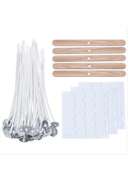 10CM Dökme Mum Fitiller Mum Fitil Çıkartmaları ve Ahşap Mum Fitil Merkezleme Cihazı ile 100 Adet (Yurt Dışından) modelleri