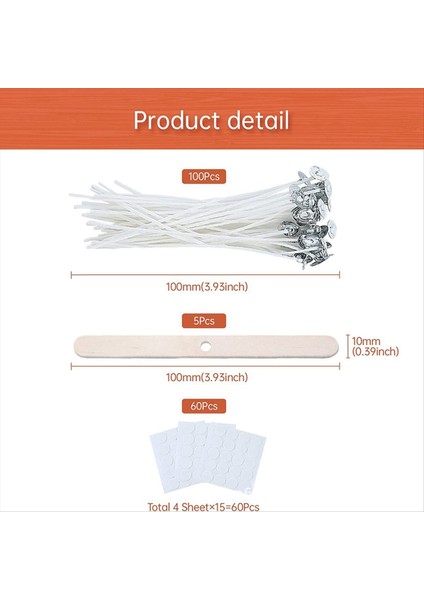 10CM Dökme Mum Fitiller Mum Fitil Çıkartmaları ve Ahşap Mum Fitil Merkezleme Cihazı ile 100 Adet (Yurt Dışından) fırsatları