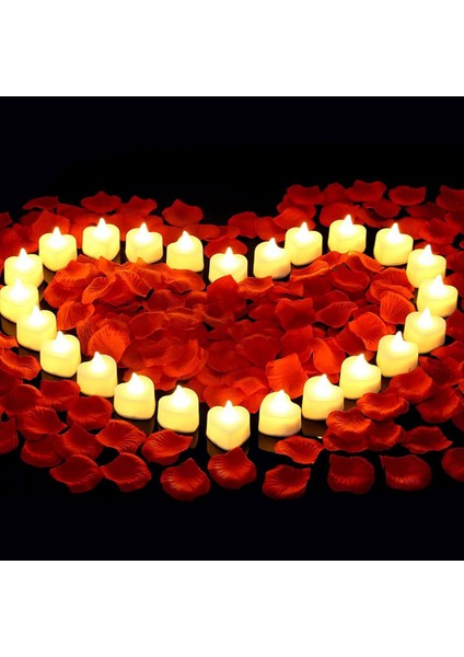 Sevgililer Günü Romantik Gece Seti Için 24 Pcs 2000 Pcs ile Yapay Gül Yaprakları A (Yurt Dışından) indirimleri