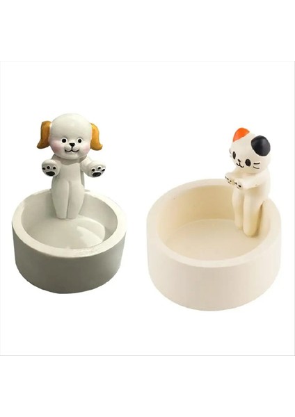 2 Adet Karikatür Mum Tutucu Adak Mum Tutucular Mum Şamalar Için Mum Tutucu Masa Için Şirin Mum B (Yurt Dışından)