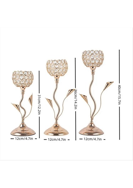 Altın Kristal Mum Tutucu Demir Çiçek Şeklinde Şamdan Küçük Vintage Candlestick Masa Merkezi Için Set L (Yurt Dışından) indirimleri