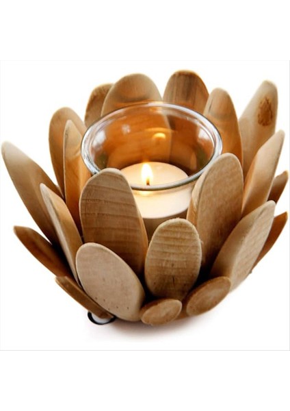 Ahşap Çiçek Mum Tutucu Ahşap Sütun Mum Standı Çiçek Çayı Işık Tutucu Ahşap Süslem Lotus Dekor Retro Mum Tutucu (Yurt Dışından) fiyatları