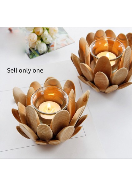 Ahşap Çiçek Mum Tutucu Ahşap Sütun Mum Standı Çiçek Çayı Işık Tutucu Ahşap Süslem Lotus Dekor Retro Mum Tutucu (Yurt Dışından) indirimleri