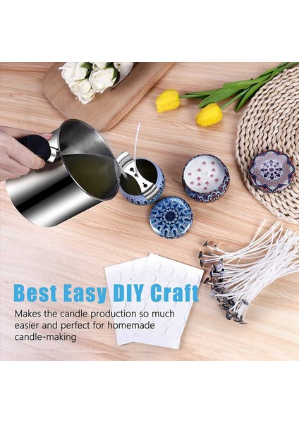 4x Mum Yapımı Dökme Tenceresi 44 Oz Çift Kazan Balmumu Eritme Potu Mum Yapma Sürahi Isı Dayanıklı Sap (Yurt Dışından) indirimleri