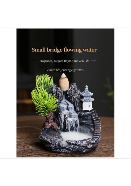 Yüksek Dağ Akan Şelale Backflow Tütsü Brülör Ev Kuzusu Difüzör Tütsü Brülör Dekorasyonu D (Yurt Dışından)