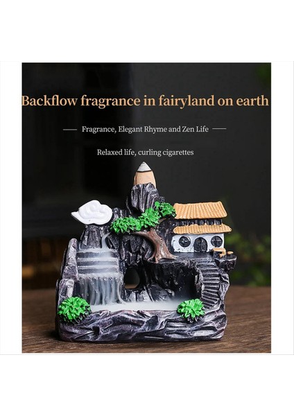 Yüksek Dağ Akan Şelale Backflow Tütsü Brülör Ev Kuzusu Difüzör Tütsü Brülör Dekorasyonu D (Yurt Dışından) fiyatları