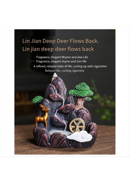 Yüksek Dağ Akan Şelale Backflow Tütsü Brülör Ev Kuzusu Difüzör Tütsü Brülör Dekorasyonu D (Yurt Dışından) fırsatları