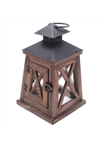 2x Rustik Ahşap Dekoratif Mum Fener Vintage Asma Mum Tutucu (Yurt Dışından) fiyatları