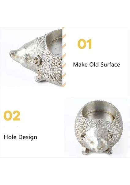 Ev Kirpi Şamdan Süsleri Aromaterapi Reçine Mum Tepsisi Ev Dekorasyon Gümüş (Yurt Dışından) indirimleri