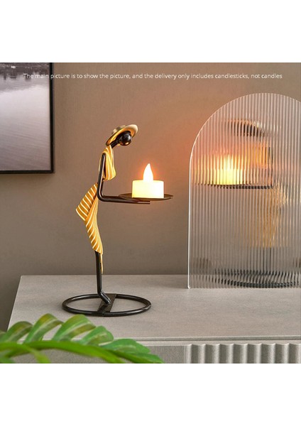 Vintage Demir Şamdan Dekorasyonu Iskandinav Lüks Lüks Mum Temleni Yemeği Romantik Küçük Dekorasyon B (Yurt Dışından) modelleri