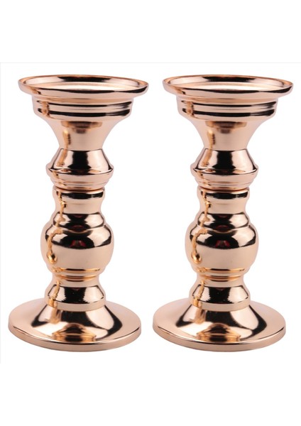 2 Candlestick Metal Pillar Mum Tutucular Düğün Centerpieces Mumlar Için Şam Tutucuları Stand Altın (Yurt Dışından)