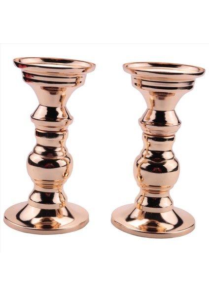 2 Candlestick Metal Pillar Mum Tutucular Düğün Centerpieces Mumlar Için Şam Tutucuları Stand Altın (Yurt Dışından) fiyatları