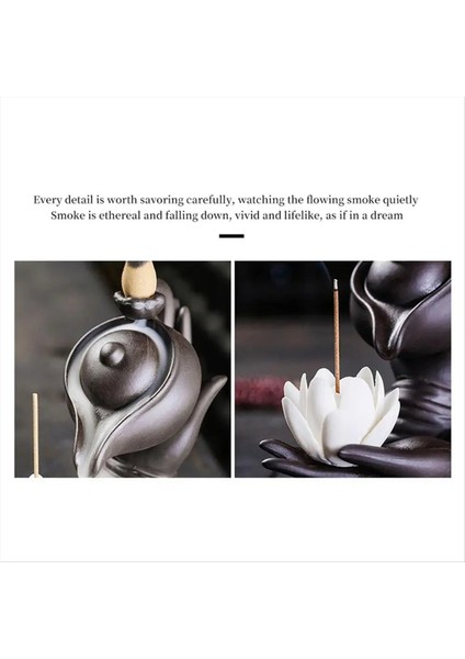 Buda El Backflow Tütsü Burner Buddha Lotus El Backflow Lotus El Vintage Lucky Church Tutucu Kömür A (Yurt Dışından)