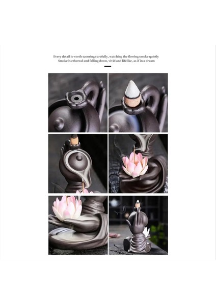 Buda El Backflow Tütsü Burner Buddha Lotus El Backflow Lotus El Vintage Lucky Church Tutucu Kömür A (Yurt Dışından) fiyatları