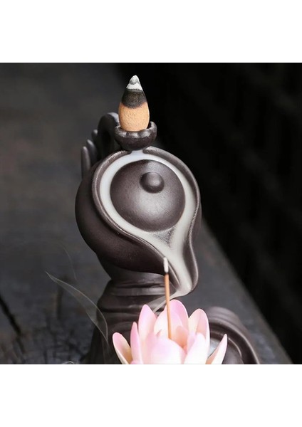 Buda El Backflow Tütsü Burner Buddha Lotus El Backflow Lotus El Vintage Lucky Church Tutucu Kömür A (Yurt Dışından) modelleri