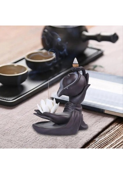 Buda El Backflow Tütsü Burner Buddha Lotus El Backflow Lotus El Vintage Lucky Church Tutucu Kömür A (Yurt Dışından) indirimleri