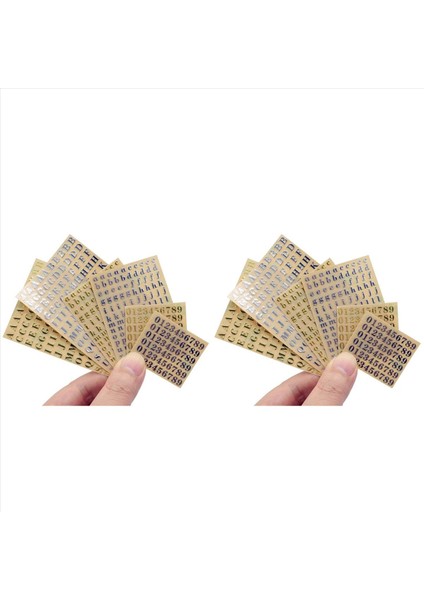 12 Yaprak Küçük 0 18 Inç Alfabe Sayısı Çıkartmalar Parıltı Alaşım Kendi Yapışkan Harfler Çıkartmalar Altın/gümüş (4 5mm) (Yurt Dışından)