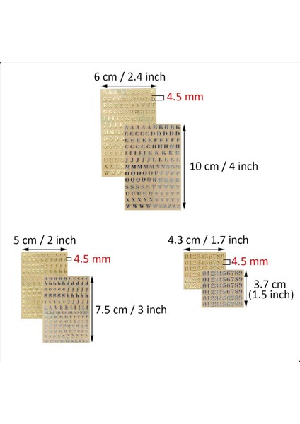 12 Yaprak Küçük 0 18 Inç Alfabe Sayısı Çıkartmalar Parıltı Alaşım Kendi Yapışkan Harfler Çıkartmalar Altın/gümüş (4 5mm) (Yurt Dışından) fiyatları