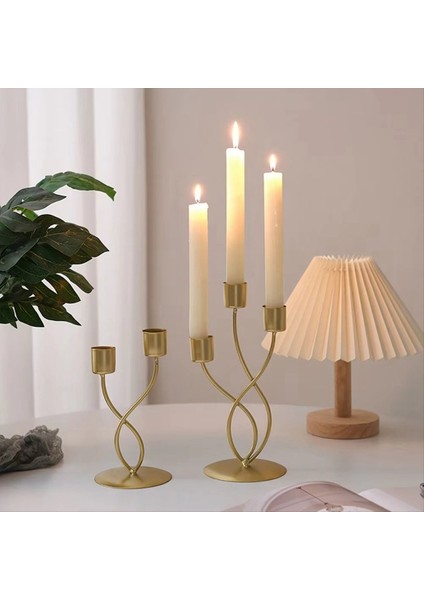 3pcs Altın Şamdan Seti Lüks Zarif Metal Demir Mum Tutucular Avrupa Dekoratif Masa Mum Standları (Yurt Dışından) fiyatları
