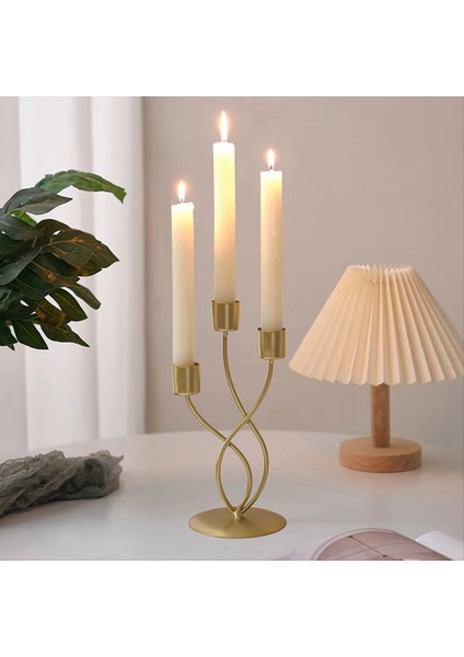 3pcs Altın Şamdan Seti Lüks Zarif Metal Demir Mum Tutucular Avrupa Dekoratif Masa Mum Standları (Yurt Dışından) modelleri