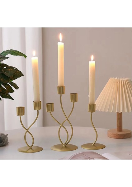 3pcs Altın Şamdan Seti Lüks Zarif Metal Demir Mum Tutucular Avrupa Dekoratif Masa Mum Standları (Yurt Dışından) fırsatları