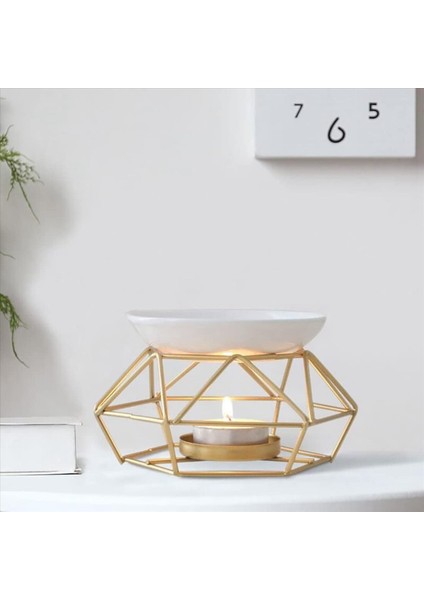 4x Seramik Koku Lambası Esansiyel Yağ Burner Esansiyel Yağlar Için Metal Brülör Yuvarlak Seramik Kase ile Melt Brülör (Yurt Dışından) modelleri