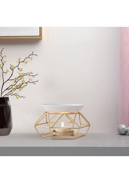 4x Seramik Koku Lambası Esansiyel Yağ Burner Esansiyel Yağlar Için Metal Brülör Yuvarlak Seramik Kase ile Melt Brülör (Yurt Dışından) fırsatları