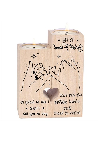 Kadınlar Için Çift Taraflı Baskı Arkadaşlar Için Hediyeler Arkadaşlık Hediyeleri Şamdanlar Doğum Günü Hediyeleri Ahşap Ruh Mum Tutucu (Yurt Dışından) modelleri