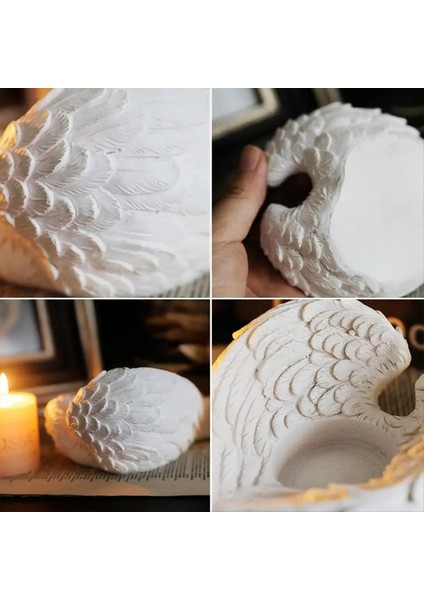 Angel Wing Candle Tutucu Nordics Style Candlestick Süsler Düğün Dekorasyonu Romantik Oturma Odası (Mum Yok) (Yurt Dışından) fırsatları