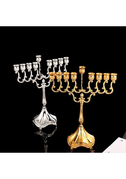 Mum Tutucu Zarif ve Üst Düzey Masa Dekorasyonu Mum Işığı Akşam Yemeği Mum Tutucu Gümüş (Yurt Dışından) fırsatları