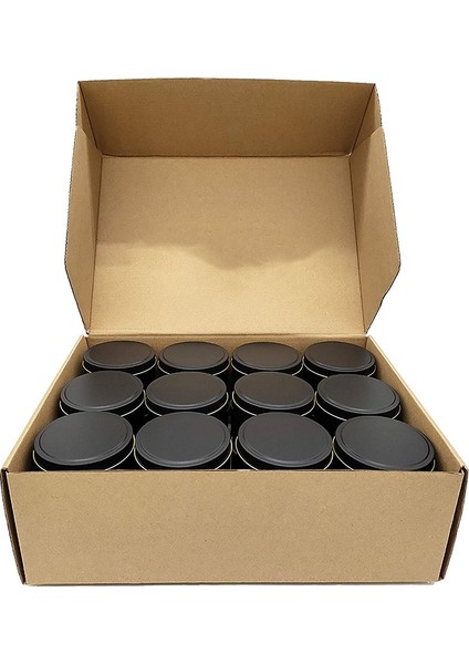 Mum Tenekeleri 24 Parça 4 Oz Metal Mum Kap Mum Sanat ve El Sanatları Kuru Depolama Siyah Yapmak Için (Yurt Dışından)