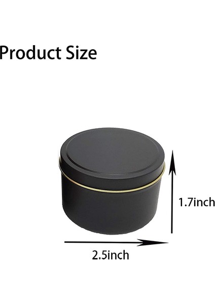 Mum Tenekeleri 24 Parça 4 Oz Metal Mum Kap Mum Sanat ve El Sanatları Kuru Depolama Siyah Yapmak Için (Yurt Dışından) fiyatları