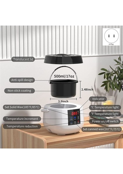 Mum Yapımı Balmumu Eritme Potu Mum Yapımı Için Balmumu Menter Yetişkinler Için LED Sıcaklık Ekranı Soya Balmumu Us Fiş (Yurt Dışından) fiyatları