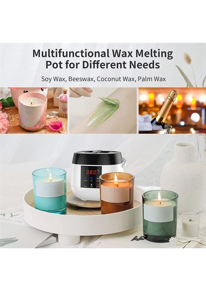 Mum Yapımı Balmumu Eritme Potu Mum Yapımı Için Balmumu Menter Yetişkinler Için LED Sıcaklık Ekranı Soya Balmumu Us Fiş (Yurt Dışından) fırsatları