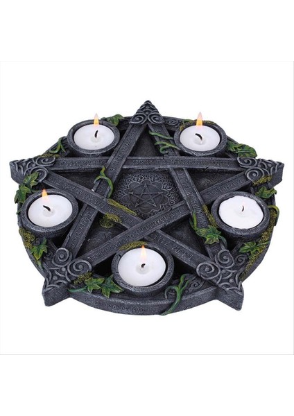 Ivy Plaka Retro Şamdan Süsleri Beş Noktalı Yıldız Şamdanları Tarot Süsleri Reçine El Sanatları (Yurt Dışından)