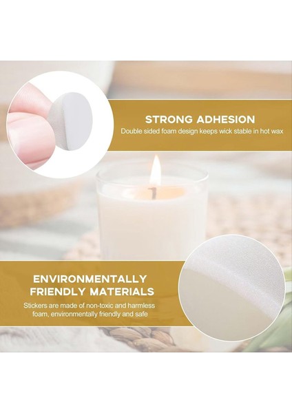 Dıy Mum Malzemesi 240 Parça Mum Fitiller Için Çift Taraflı Bant Mum Fitil Sabit Çıkartma Çapı 20MM Kalın 1mm (Yurt Dışından) fiyatları