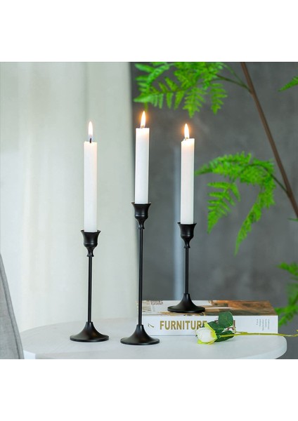 Konik Mum Tutucular Siyah Şamdan Seti 12 Mum Çubuğu Şömine Yemek Masası Için Uzun Tutucu Ev Dekorasyonu (Yurt Dışından) indirimleri