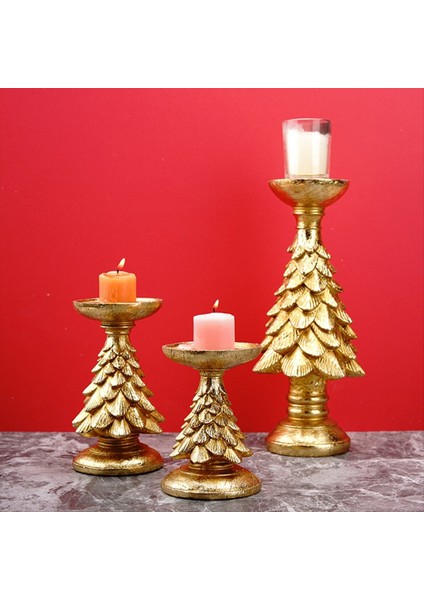 Retro Reçine Noel Ağacı Şamdan - Şenlikli Dekorasyon Masaüstü Atmosfer Vintage Craft Mum Tutucu Stand C (Yurt Dışından) modelleri