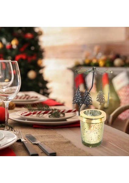 Dönen Mum Tutucu Basit Modern Mum Işığı Akşam Yemeği Dönen Projeksiyon Mum Tutucu Ağaç (Yurt Dışından) fırsatları