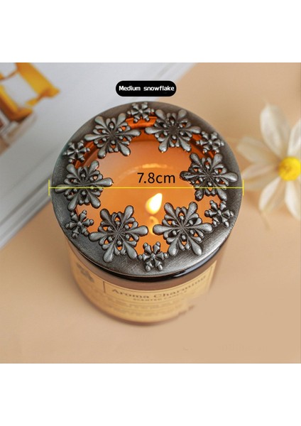 Mum Toppers Kokulu Mumlar Kapağı Kadınlar Için Mum Hediyeleri Kavanoz Mumlarının Eşit Olarak Erimesine Kar Tanesi Bronz 8 8 cm (Yurt Dışından) fırsatları