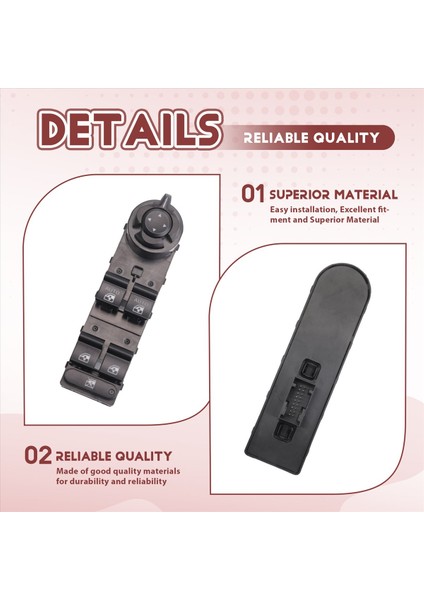 735648127 Sol Ön Pencere Kaldırıcı Anahtarı Pencere Kontrol Anahtarı Jeep Compass Renegade 2016-2023 Lhd 5V83LXHAA (Yurt Dışından) indirimleri