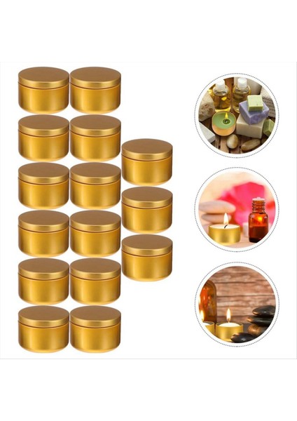 24 Adet Mum Kavanoz Dekoratif Etiketler Boş Depolama Tenekeleri Mum Teneke Kutu Şamdan Tutucular Yuvarlak Teneke Kaplar B (Yurt Dışından) fiyatları