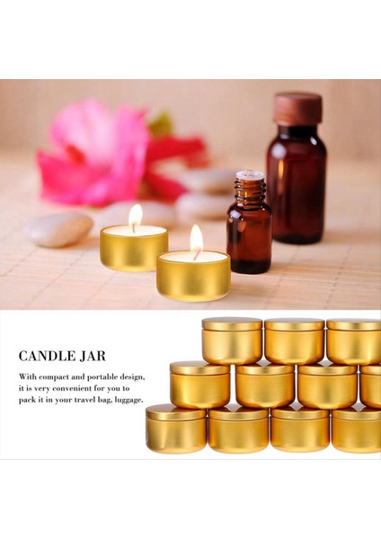 24 Adet Mum Kavanoz Dekoratif Etiketler Boş Depolama Tenekeleri Mum Teneke Kutu Şamdan Tutucular Yuvarlak Teneke Kaplar B (Yurt Dışından) indirimleri